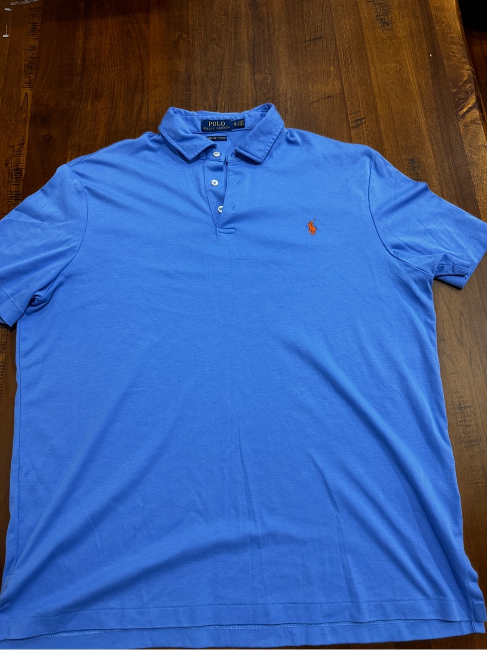 Ralph Lauren Men’s Bright Blue Polo with Orange Pony